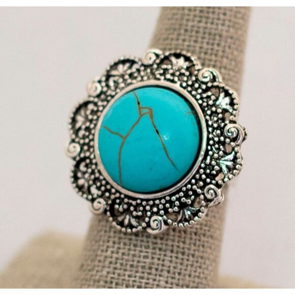 Size 8 intricate victorian vintage adjustable ring (C1) - Picture 2 of 3